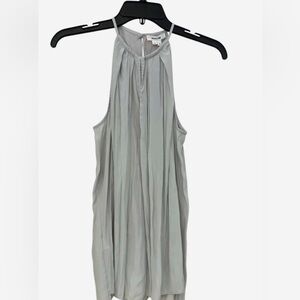 Helmut Lang Silver Pleated Sleeveless Top